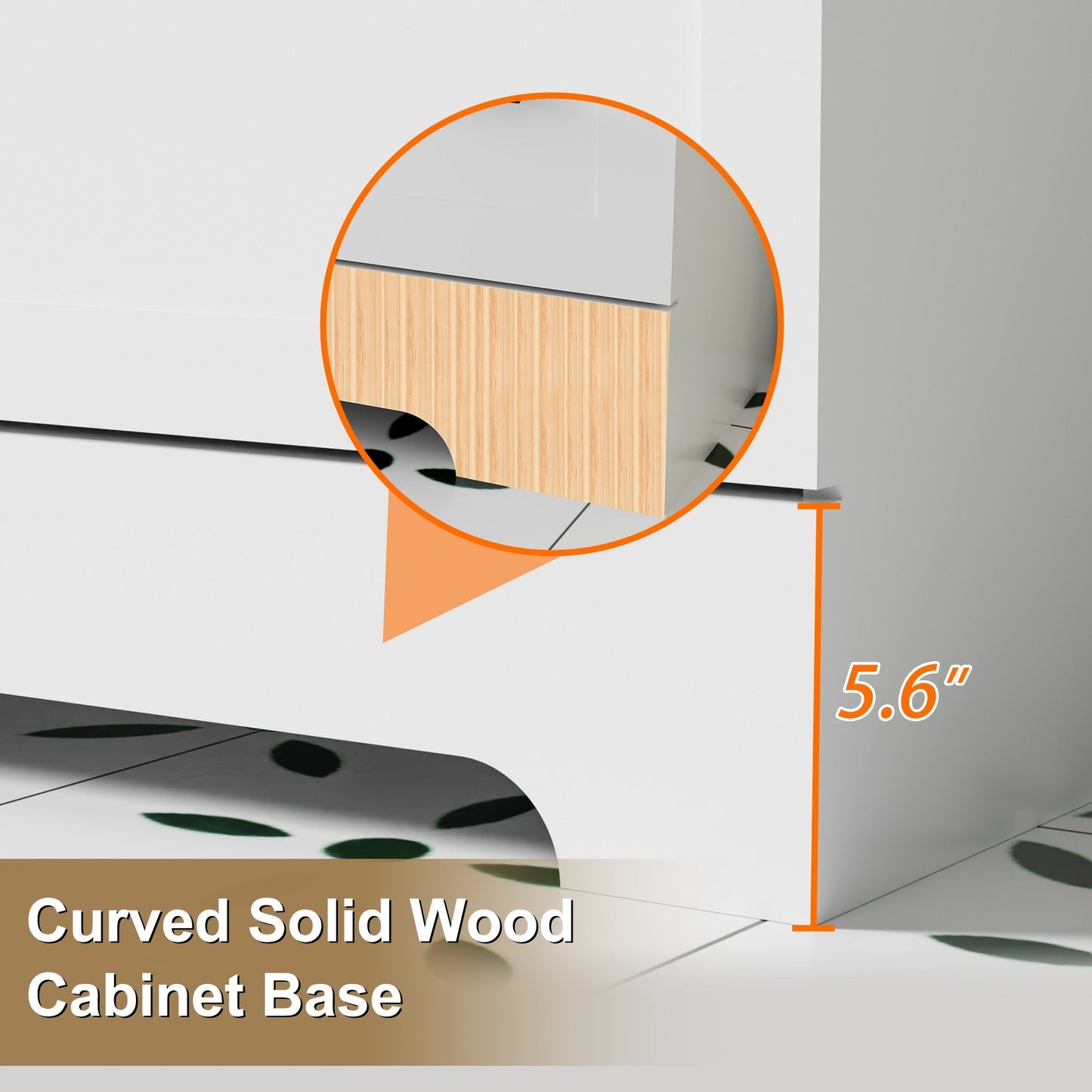 Set per bagno Wavy Line con mobile lavabo e miscelatore, disponibile nelle misure 30/36/48 pollici.