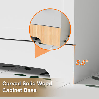 Set per bagno Wavy Line con mobile lavabo e miscelatore, disponibile nelle misure 30/36/48 pollici.