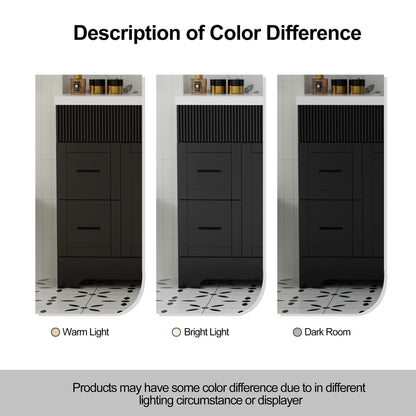 Set per bagno Wavy Line con mobile lavabo e miscelatore, disponibile nelle misure 30/36/48 pollici.