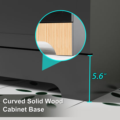 Set per bagno Wavy Line con mobile lavabo e miscelatore, disponibile nelle misure 30/36/48 pollici.