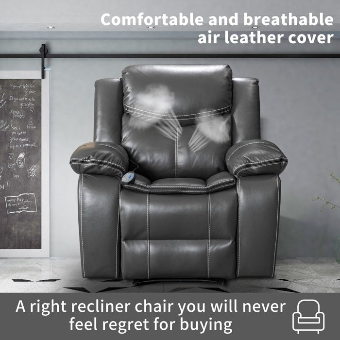 Reclinabile con ampio sedile, rivestimento in pelle resistente, funzione massaggio e riscaldamento.