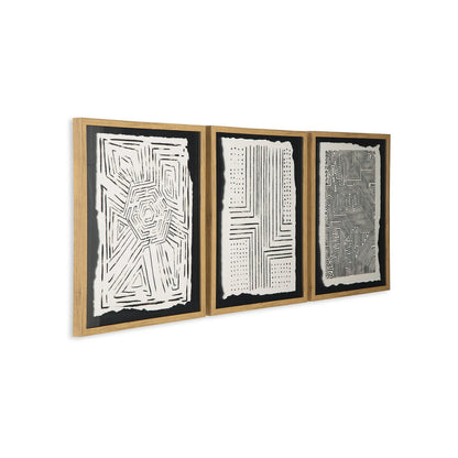 Wonderstow Decorazioni da Parete Nero/Beige, Set da 3