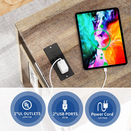 Cassettiera in legno con stazione di ricarica, mobile, a scomparti laterali, chiudibile a chiave, adatta per documenti di formato A4, lettera e legale.