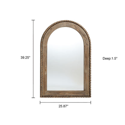Specchio da parete con cornice in legno a forma di arco, specchio da bagno - 39,25 H x 25,87 L x 1,5 P