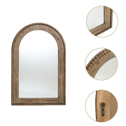 Specchio da parete con cornice in legno a forma di arco, specchio da bagno - 39,25 H x 25,87 L x 1,5 P