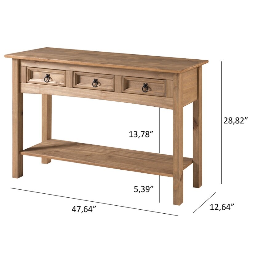 Console in legno per ingresso con 3 cassetti Corona | Furniture Dash - N/A