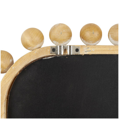 Specchio da parete in legno con cornice a perline - Marrone - Roche River Decor