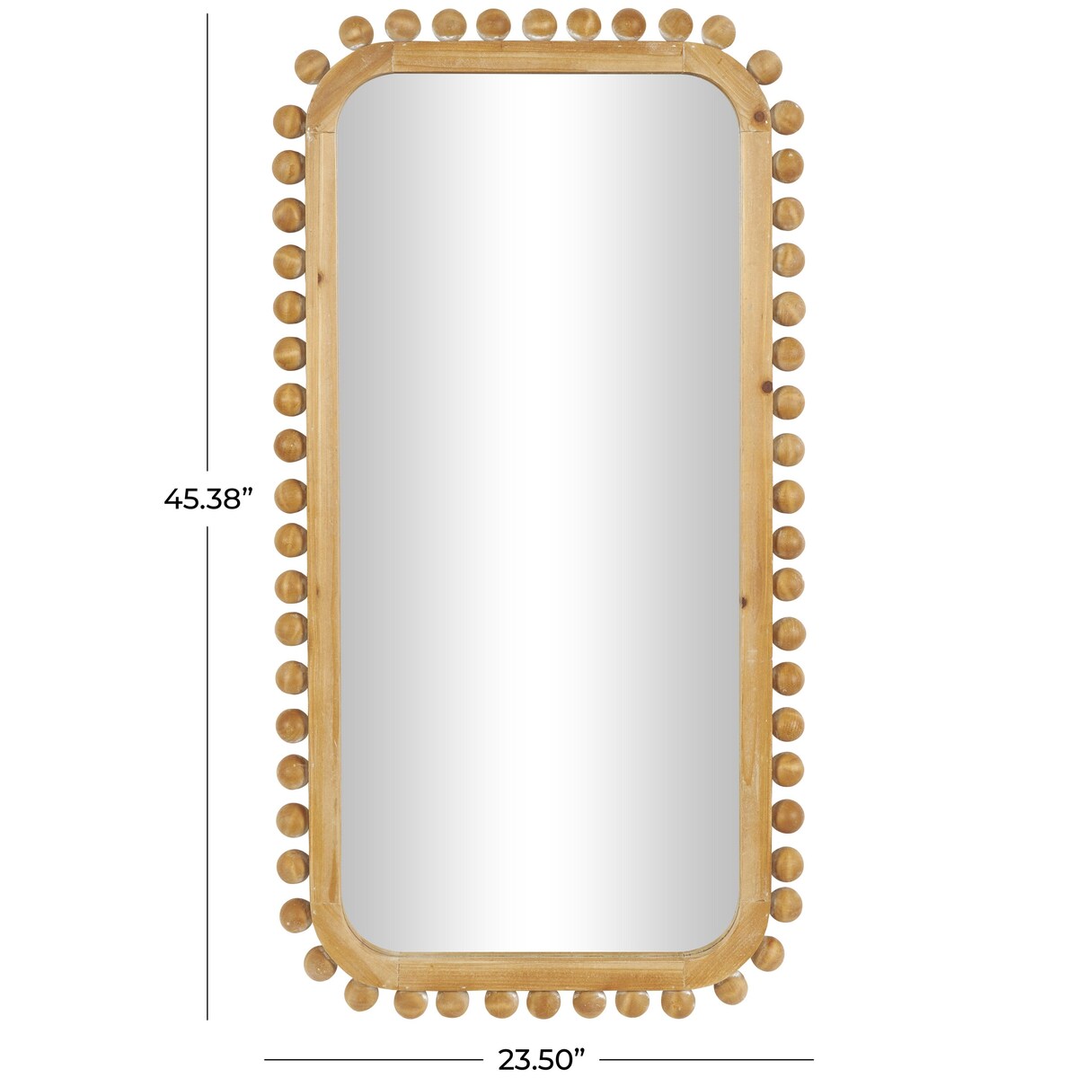 Specchio da parete in legno con cornice a perline - Marrone - Roche River Decor