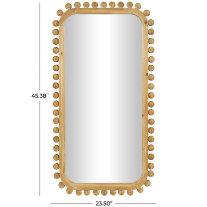 Specchio da parete in legno con cornice a perline - Marrone - Roche River Decor