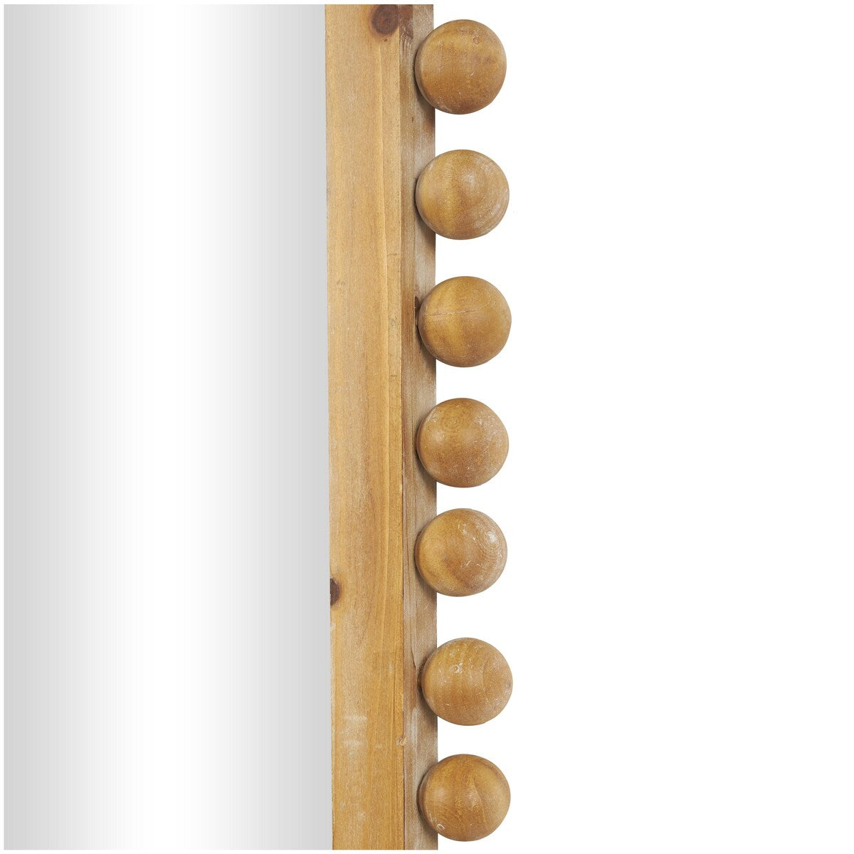 Specchio da parete in legno con cornice a perline - Marrone - Roche River Decor