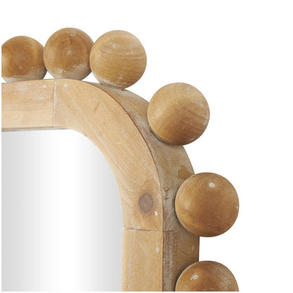 Specchio da parete in legno con cornice a perline - Marrone - Roche River Decor