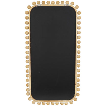 Specchio da parete in legno con cornice a perline - Marrone - Roche River Decor