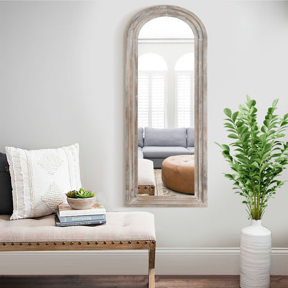 Specchio da parete a telaio in legno a forma di scala - 64*21