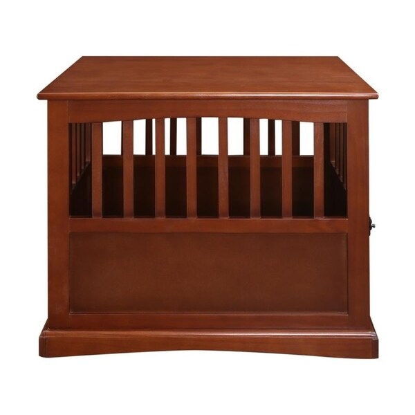 Tavolino portaoggetti in legno per animali domestici con porta chiudibile a chiave