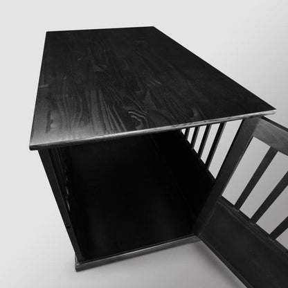 Tavolino portaoggetti in legno per animali domestici con porta chiudibile a chiave