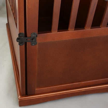 Tavolino portaoggetti in legno per animali domestici con porta chiudibile a chiave