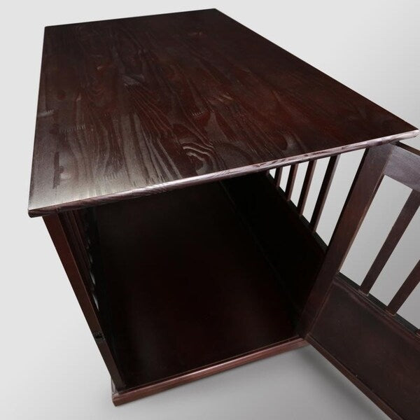 Tavolino portaoggetti in legno per animali domestici con porta chiudibile a chiave