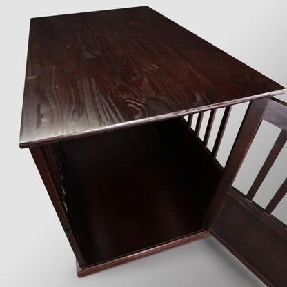 Tavolino portaoggetti in legno per animali domestici con porta chiudibile a chiave