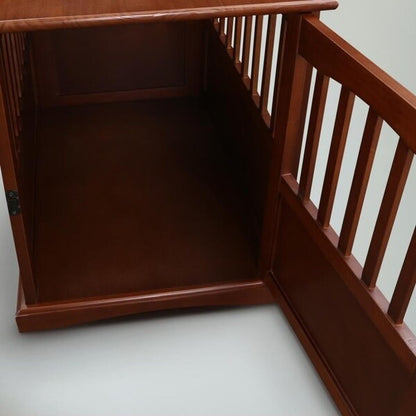 Tavolino portaoggetti in legno per animali domestici con porta chiudibile a chiave