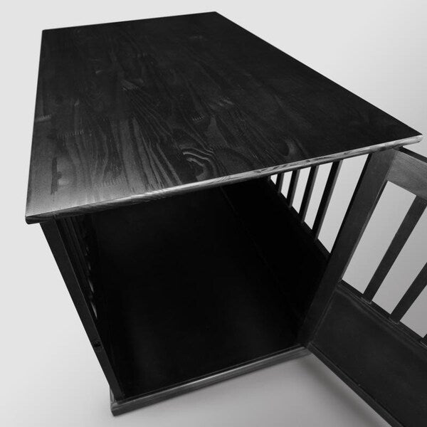 Tavolino portaoggetti in legno per animali domestici con porta chiudibile a chiave