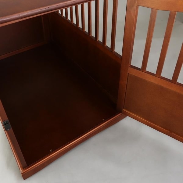 Tavolino portaoggetti in legno per animali domestici con porta chiudibile a chiave