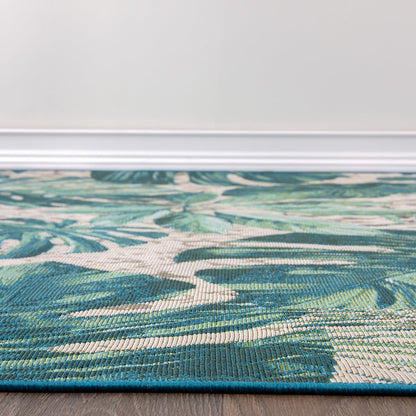 Tappeto decorativo da interno/esterno World Rug Gallery, modello Contemporary Tropical Floral.