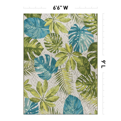 Tappeto decorativo da interno/esterno World Rug Gallery, modello Contemporary Tropical Floral.