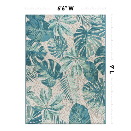 Tappeto decorativo da interno/esterno World Rug Gallery, modello Contemporary Tropical Floral.
