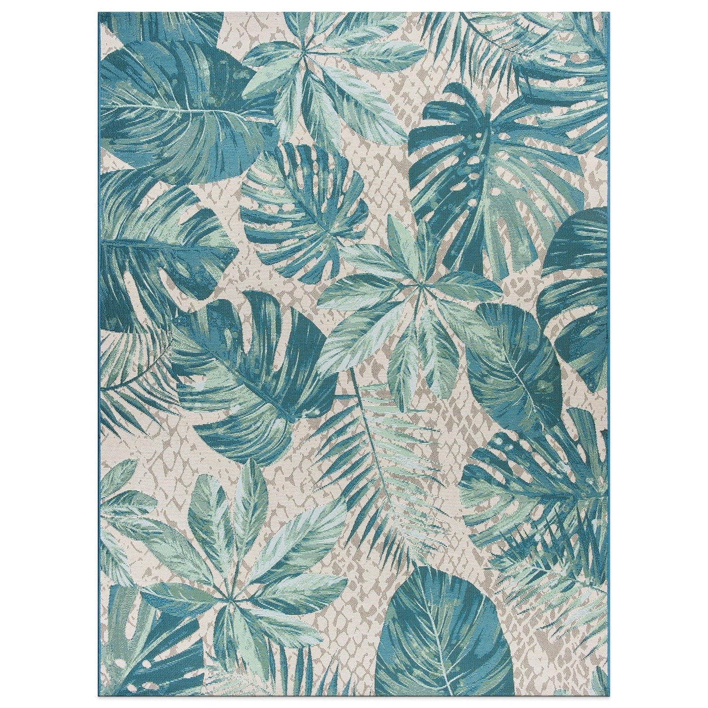 Tappeto decorativo da interno/esterno World Rug Gallery, modello Contemporary Tropical Floral.