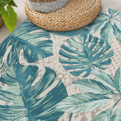 Tappeto decorativo da interno/esterno World Rug Gallery, modello Contemporary Tropical Floral.