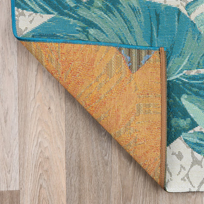 Tappeto decorativo da interno/esterno World Rug Gallery, modello Contemporary Tropical Floral.
