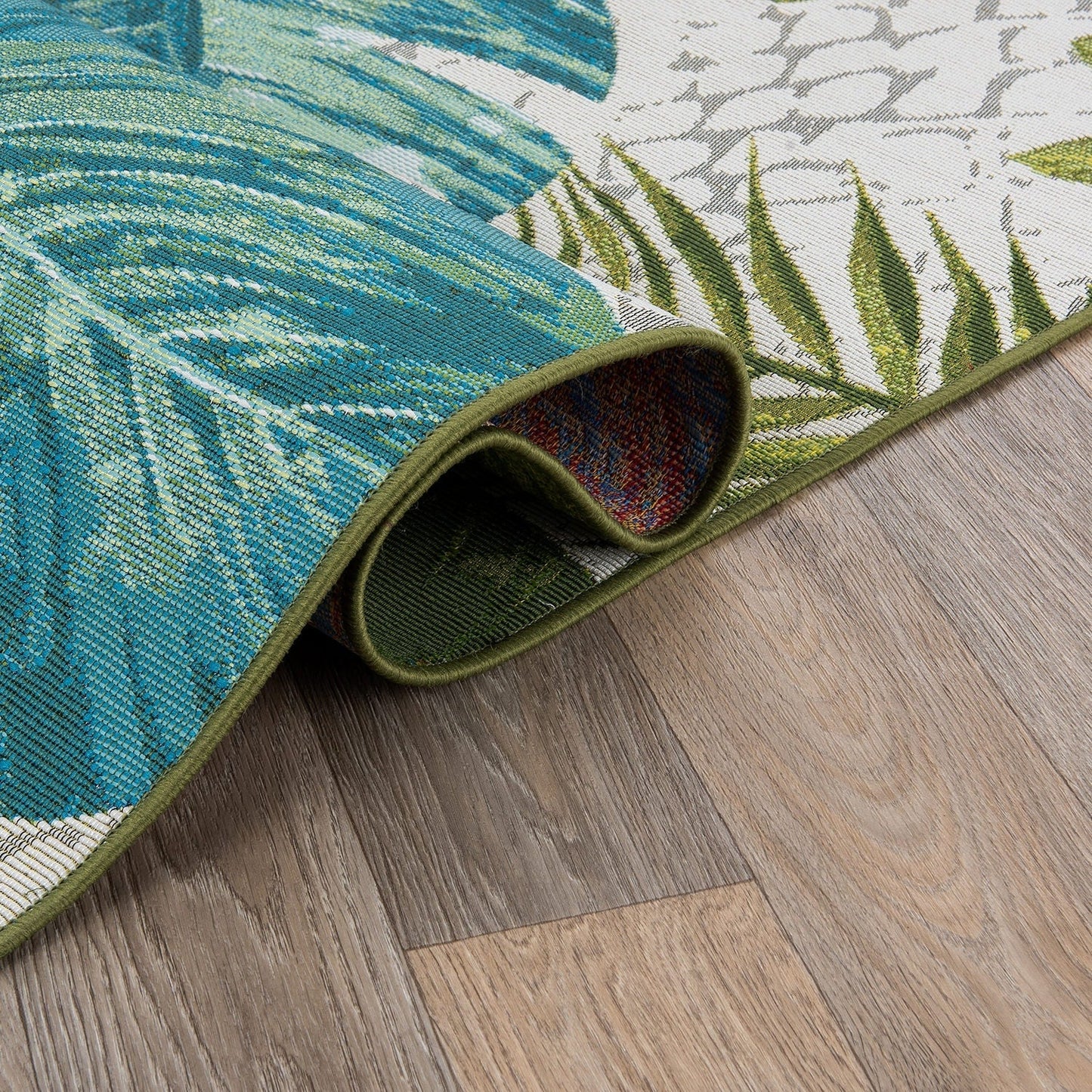 Tappeto decorativo da interno/esterno World Rug Gallery, modello Contemporary Tropical Floral.