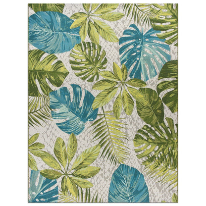 Tappeto decorativo da interno/esterno World Rug Gallery, modello Contemporary Tropical Floral.