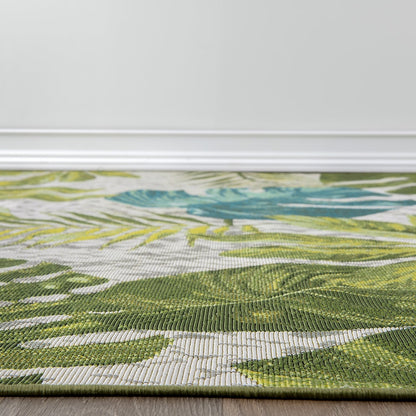 Tappeto decorativo da interno/esterno World Rug Gallery, modello Contemporary Tropical Floral.