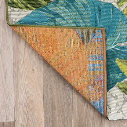 Tappeto decorativo da interno/esterno World Rug Gallery, modello Contemporary Tropical Floral.