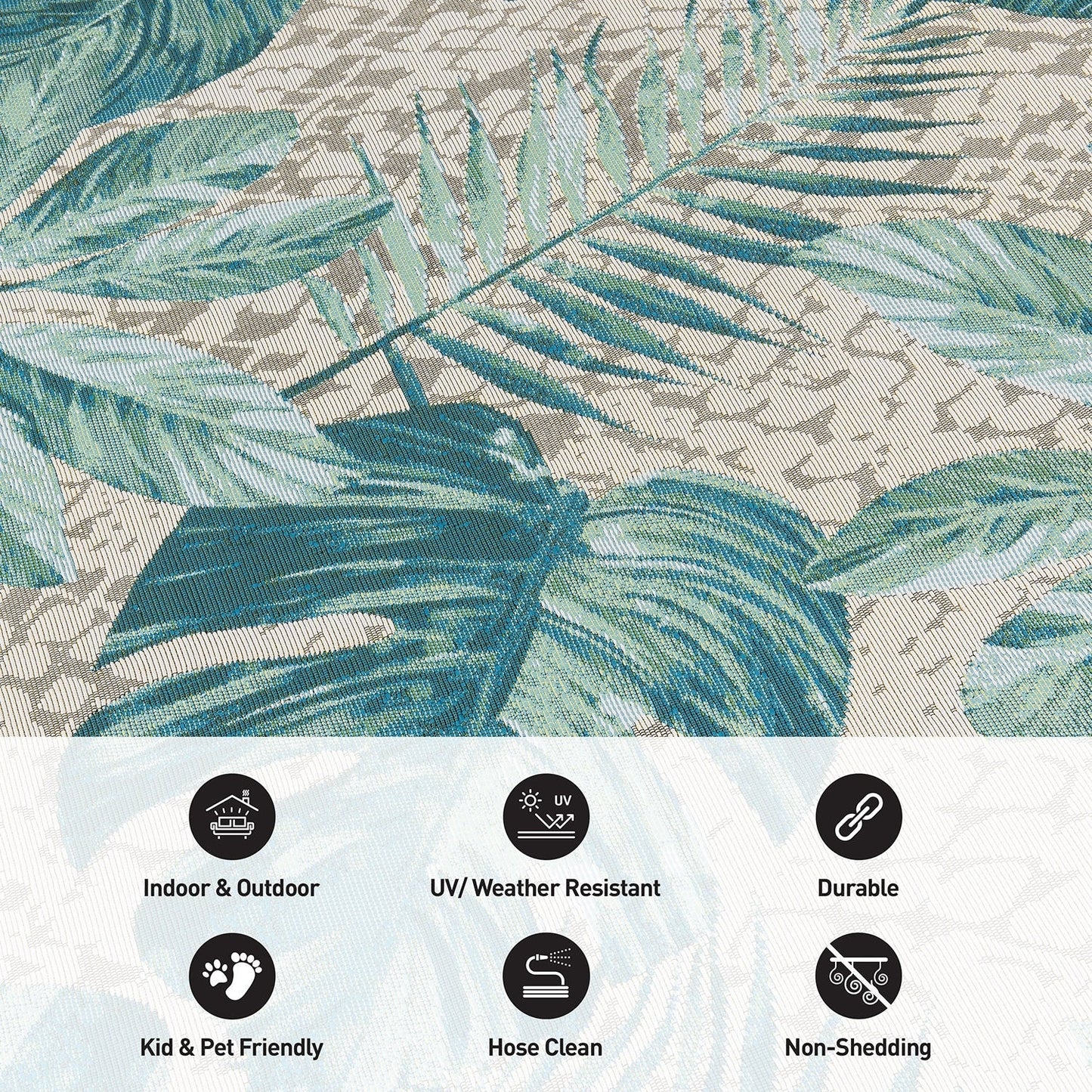 Tappeto decorativo da interno/esterno World Rug Gallery, modello Contemporary Tropical Floral.