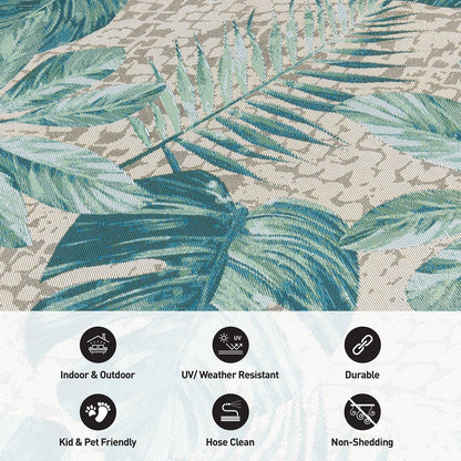 Tappeto decorativo da interno/esterno World Rug Gallery, modello Contemporary Tropical Floral.