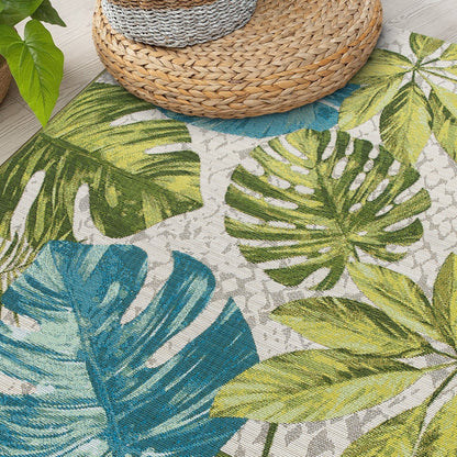 Tappeto decorativo da interno/esterno World Rug Gallery, modello Contemporary Tropical Floral.
