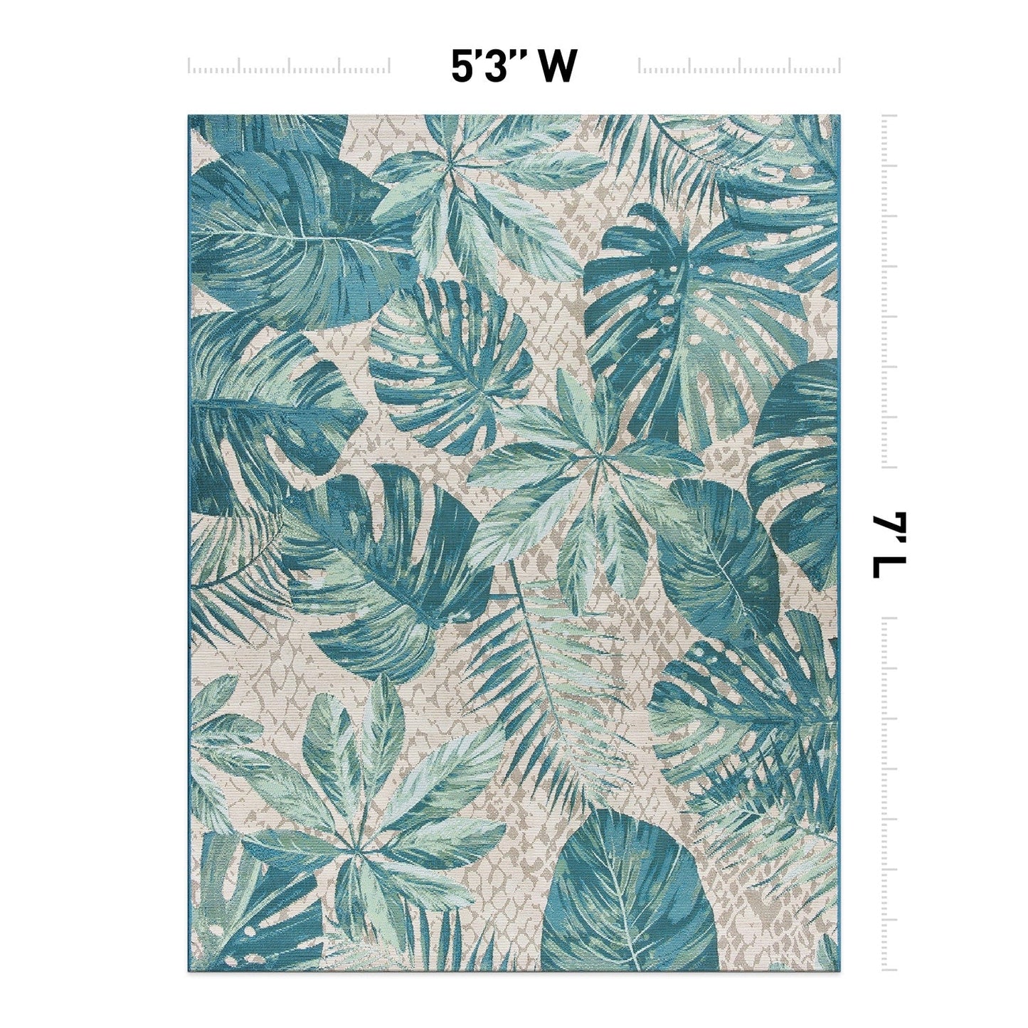 Tappeto decorativo da interno/esterno World Rug Gallery, modello Contemporary Tropical Floral.