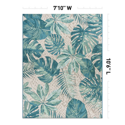 Tappeto decorativo da interno/esterno World Rug Gallery, modello Contemporary Tropical Floral.