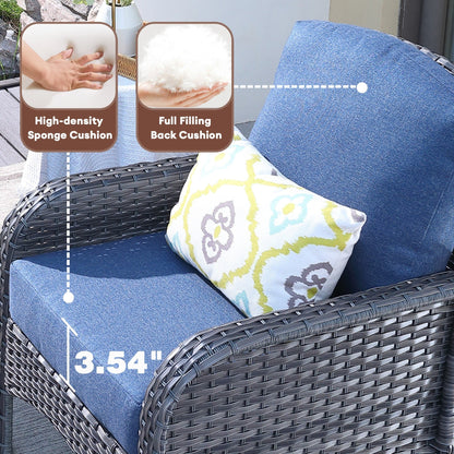 XIZZI Set di mobili da esterno per conversazione da 4 pezzi con tavolo