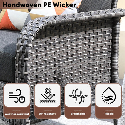 XIZZI Set di mobili da esterno per conversazione da 4 pezzi con tavolo