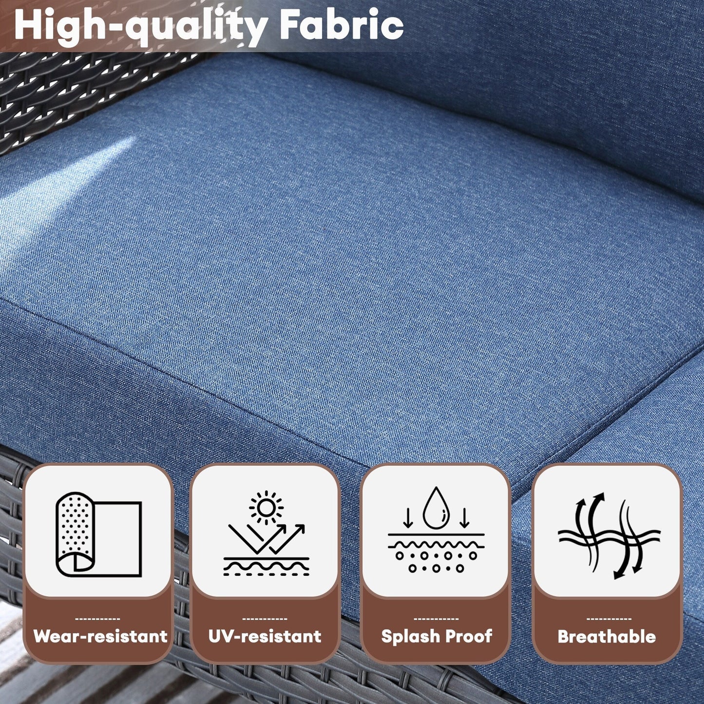 XIZZI Set di mobili da esterno per conversazione da 4 pezzi con tavolo