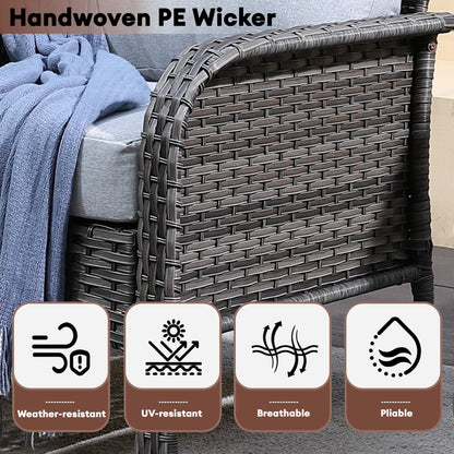 XIZZI Set di mobili da esterno per conversazione da 4 pezzi con tavolo