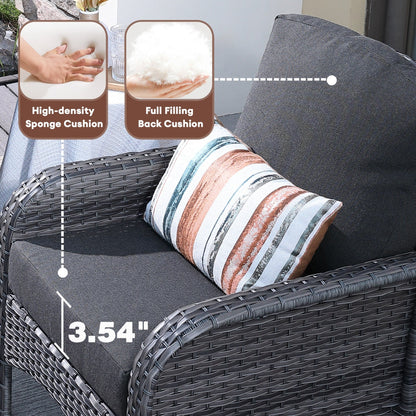 XIZZI Set di mobili da esterno per conversazione da 4 pezzi con tavolo