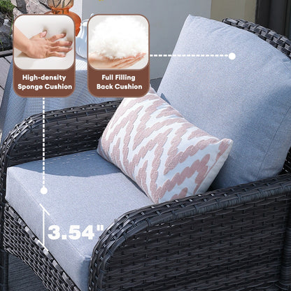 XIZZI Set di mobili da esterno per conversazione da 4 pezzi con tavolo