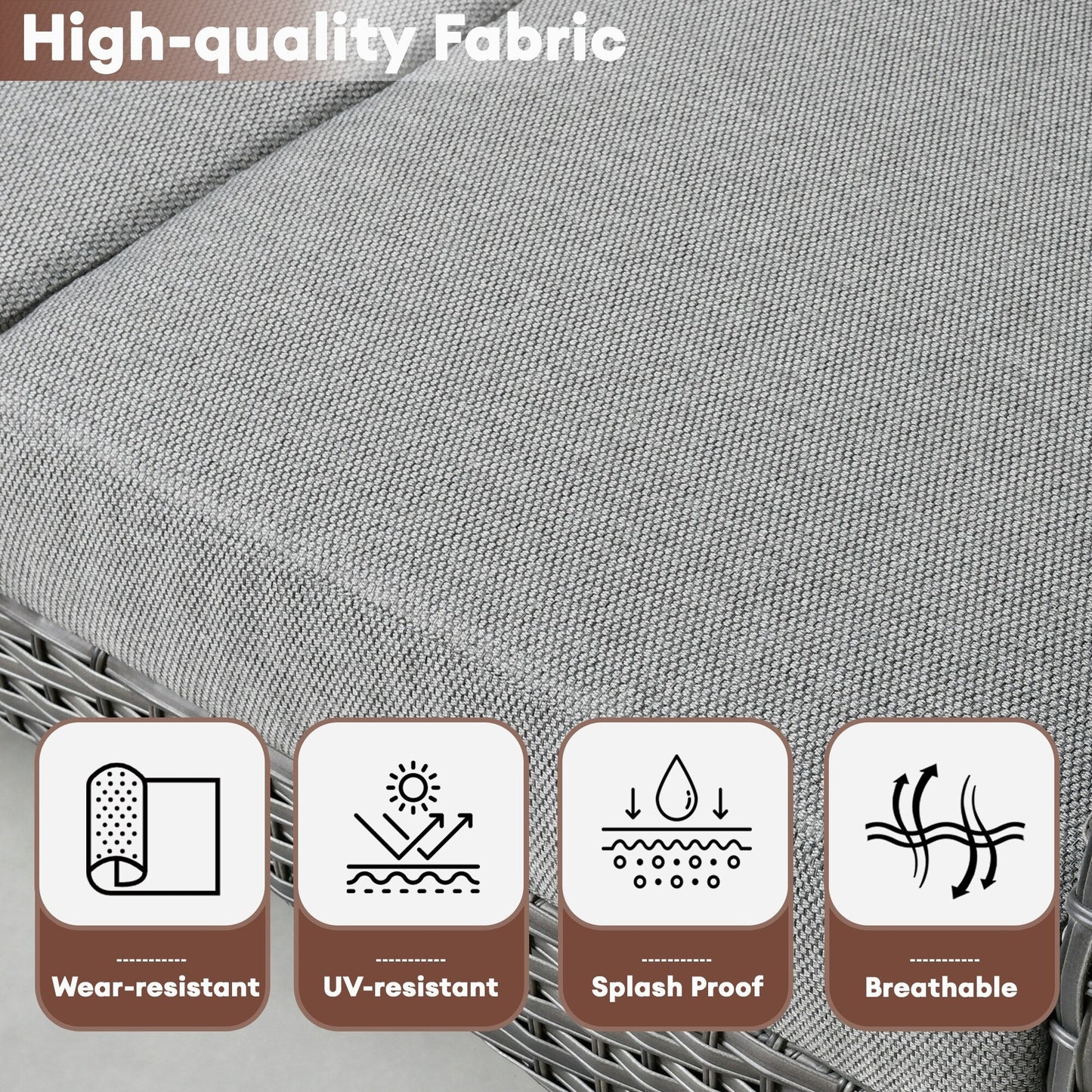 XIZZI Set di mobili da esterno per conversazione da 4 pezzi con tavolo