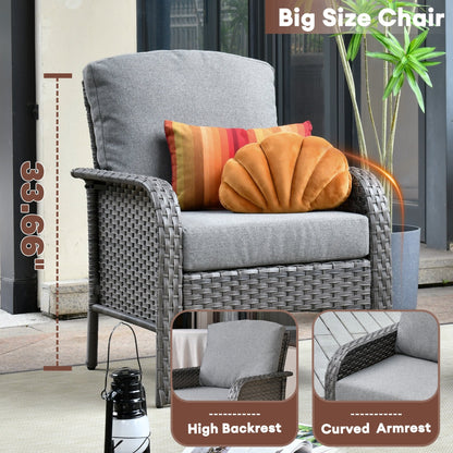 XIZZI Set di mobili da esterno per conversazione da 4 pezzi con tavolo