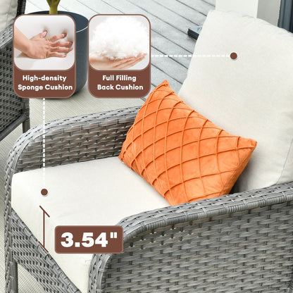 XIZZI Set di mobili da esterno per conversazione da 4 pezzi con tavolo