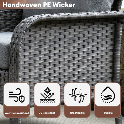 XIZZI Set di mobili da esterno per conversazione da 4 pezzi con tavolo